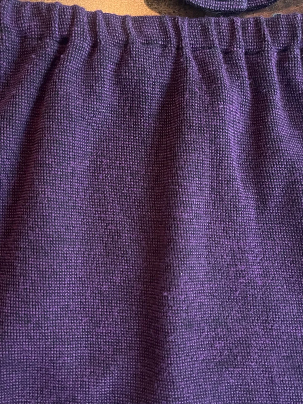 Vintage LE-AL Purple Black Skirt Suit Peplum Jacket Midi USA Made Sz 5-6 Artsy